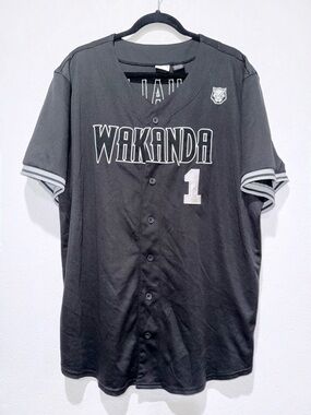 Marvel Wakanda Men's Black Baseball Jersey Shirt